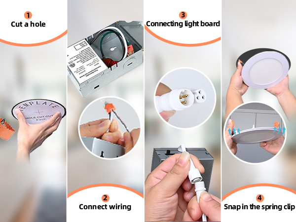 ZYC recessed Lighting 6 inch - 12W 1100LM High Brightness