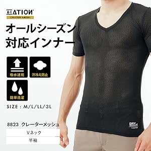 メッシュトラッククルーネック グレー Mサイズ Amazon | [エーショ-ン] 機能性インナーシャツ クレーター