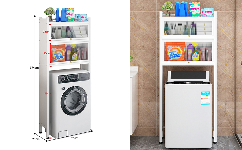 purplemaple Washing Machine Shelf,3Tier Laundry Room Shelf