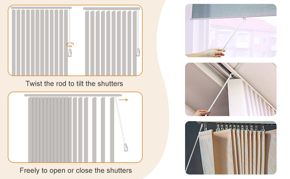 24 Inches 8 Pcs Blind Wand Vertical Blinds Replacement