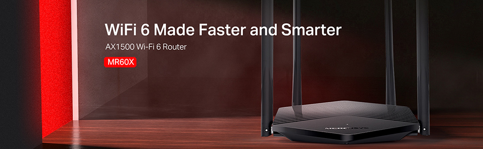 Mercusys MR60X AX1500 WiFi 6 Router | Dual Band 1500 Mbps Wireless 1.5 ...