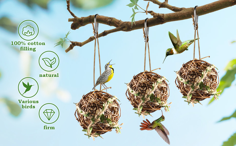 Slofunife Hummingbird Nesting Materials, 3Pack 100 Cotton