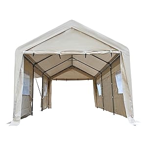 【UV·防水 上開きドア】テント 車庫テント ガレージテント 3×6m ベージュ Amazon.co.jp: BTM テント車庫テント ガレージテント 3×6m UV