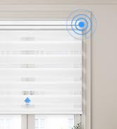 Grandekor Motorized Zebra Blinds with Remote Control, Smart Blinds Custom Size Automatic Blinds f...