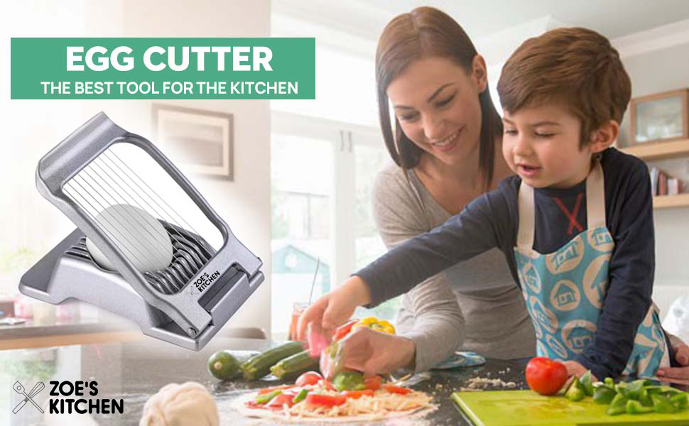 Zoe's Kitchen Good Grip Egg Slicer for Hard Boiled Eggs