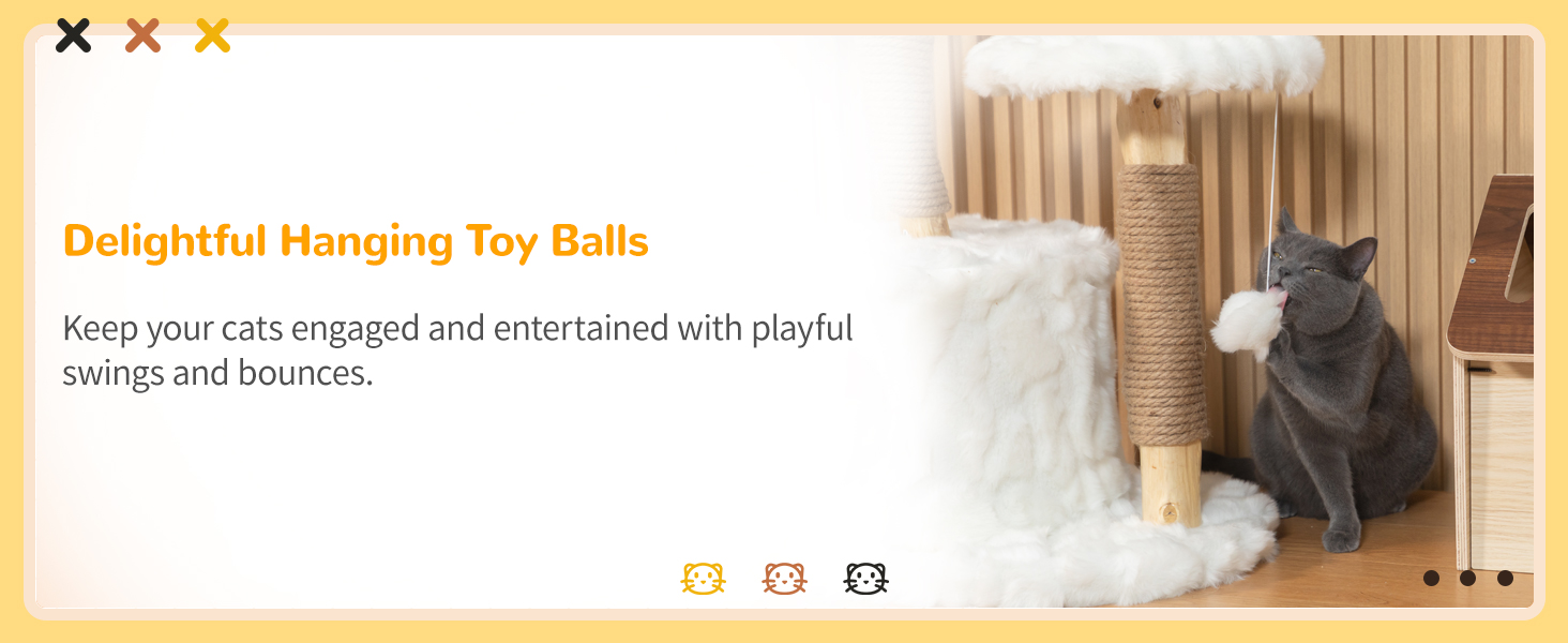 COZIWOW Modern Cat Tree Tower, Solid Natural Wood Cloud