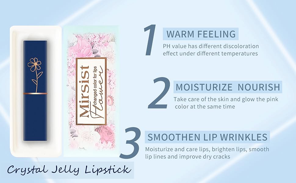 Clear Magic Color Jelly Lipstick, Crystal Jelly Flower Color Changing Moisturizing Lip Gloss