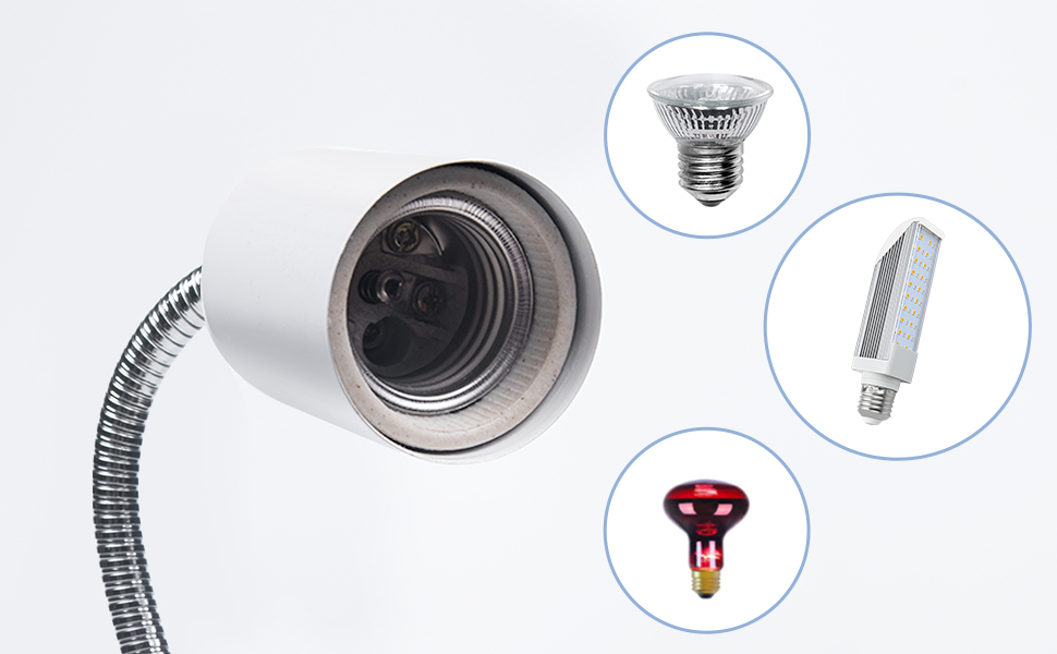 Luxvista Reptile Lamp Holder Clamp with Dimmer Switch, 360° Rotatable