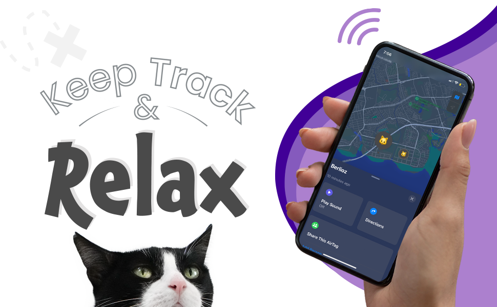 Keep Track and Relax. Phone locating pet with Find My app.