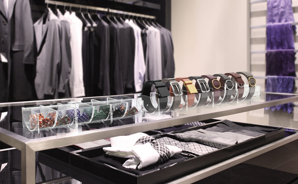 OFFSIR Belt Racks Belt Storage Holder 8 Packs Acrylic Clear