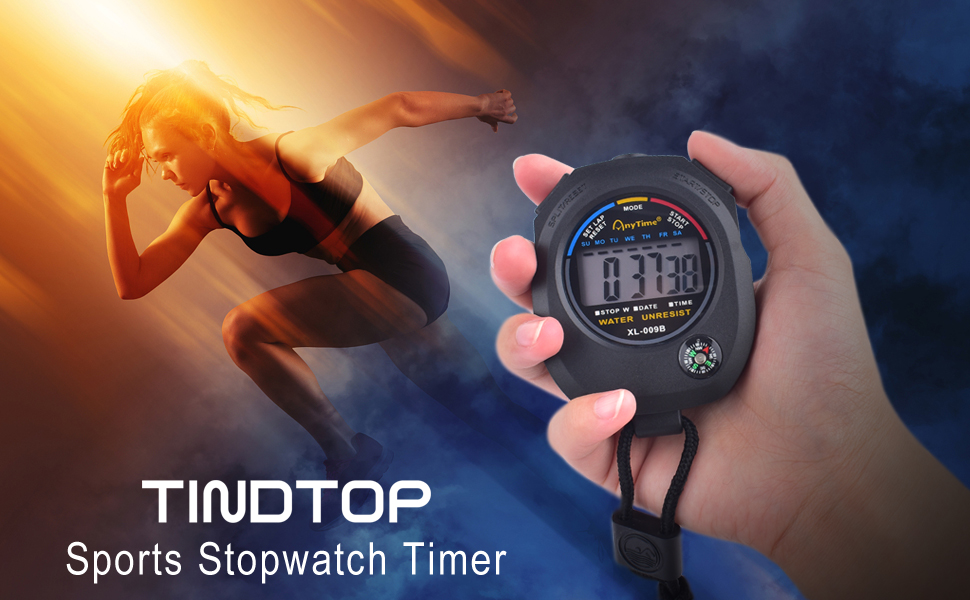 TINDTOP Digital Stopwatch Timer 4 Pack, Professional Sport Stopwatch
