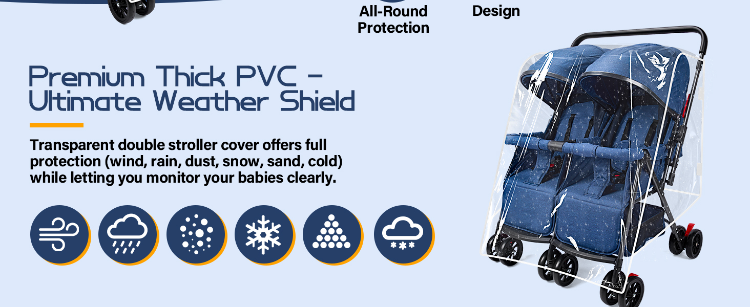 double stroller rain cover