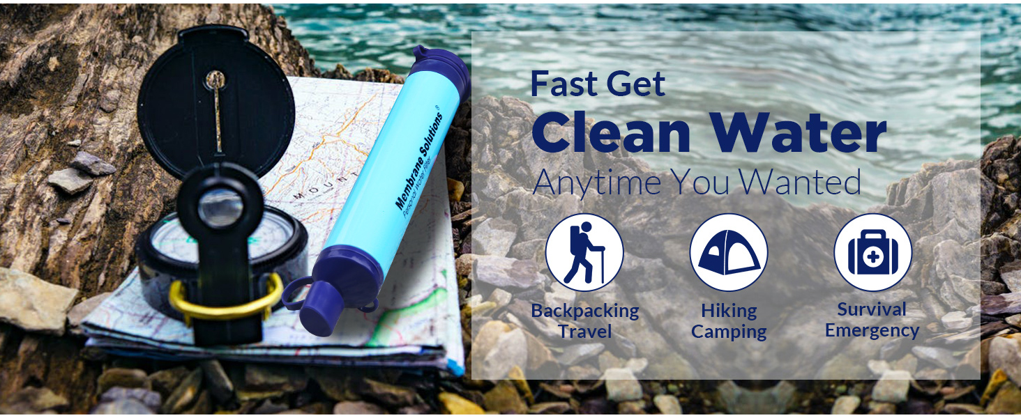 blue water filter straw