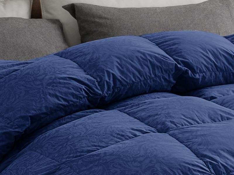 Dreamhood Luxury 90% Goose Feathers Comforter King Size - All Season Medium Warmth with 8 Corner Tabs (Navy, 106x90 Inch 0ea8cff6 B869 49b8 9637 56c325e74eae. CR332,0,800,600 PT0 SX800 V1