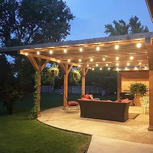 Cafe string lights 2200K 12V Safety Voltage Shatterproof IP65 Waterproof