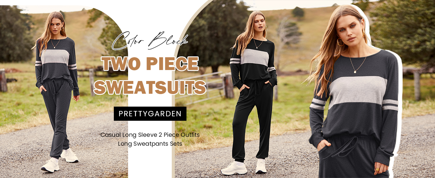 Womens Classic Color Block Jogging Suits