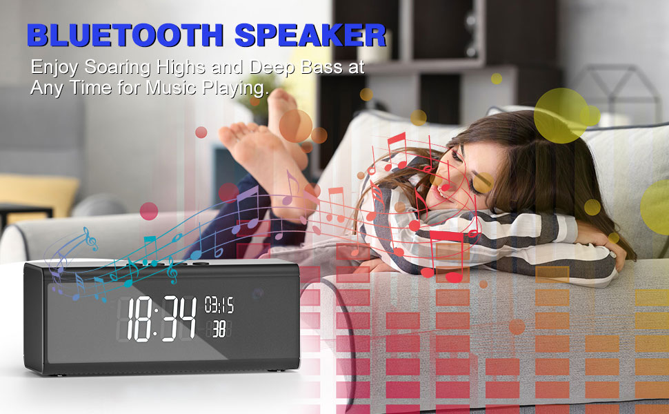 WiFiHiddenSpyCamera, Alarm Clock with Bluetooth Speaker