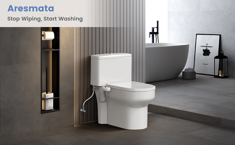 Aresmata UltraSlim Bidet Attachment for Toilet Effortless Non