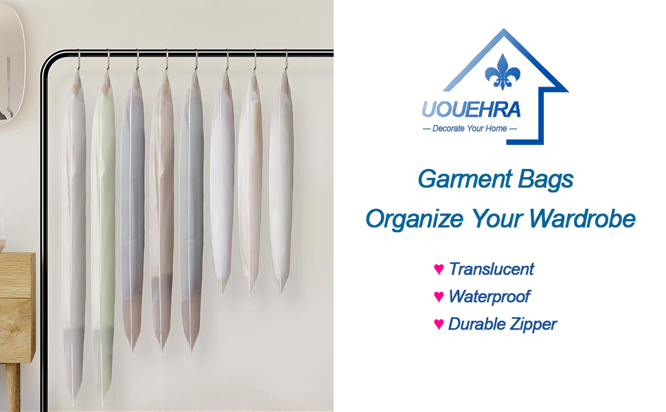 Garment Bag Clear Plastic Breathable Moth Proof Garment Bags Cover for