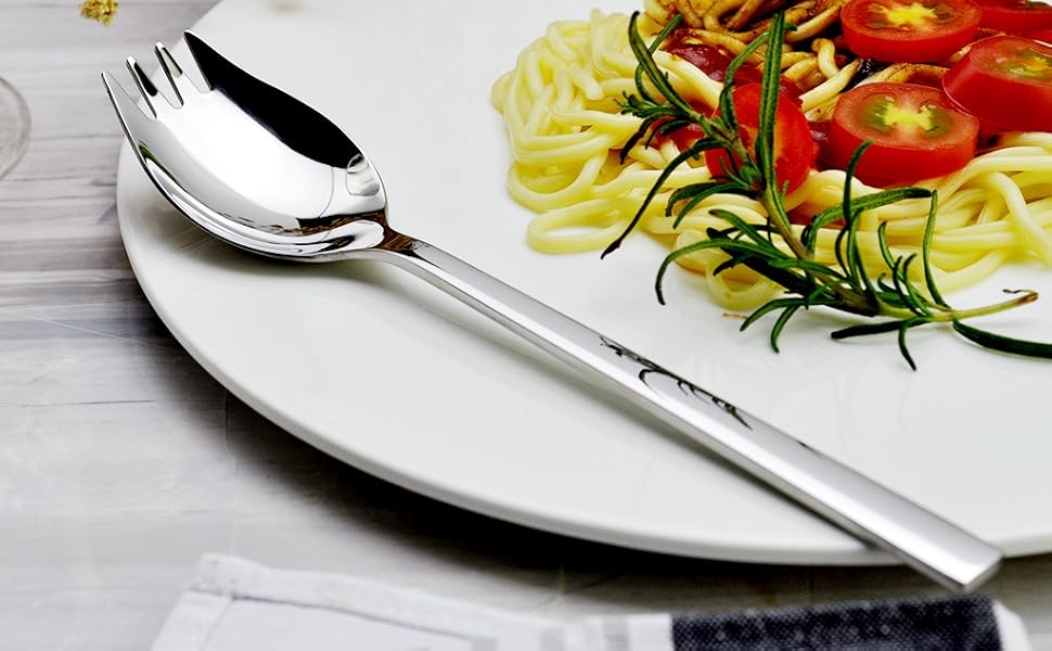 6pack 18/10 Stainless Steel Sporks for Everyday Use, Back