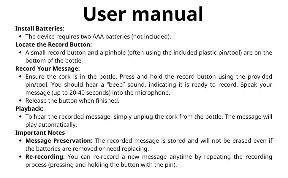 Christmas Tree Message in a Bottle Recording