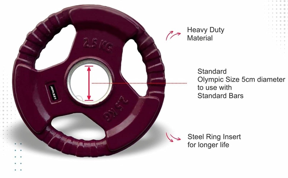 LEEWAY Color Rubber Coated Metal Integrated (10kg X 2) Olympic Rubber