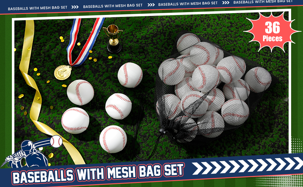 36 Pieces Baseball Bulk Standard Size Practice Baseballs
