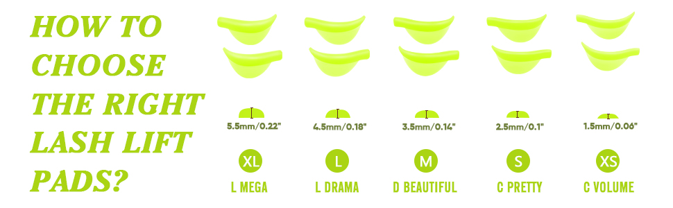 10pcs 5 size Professional Lash lift pads