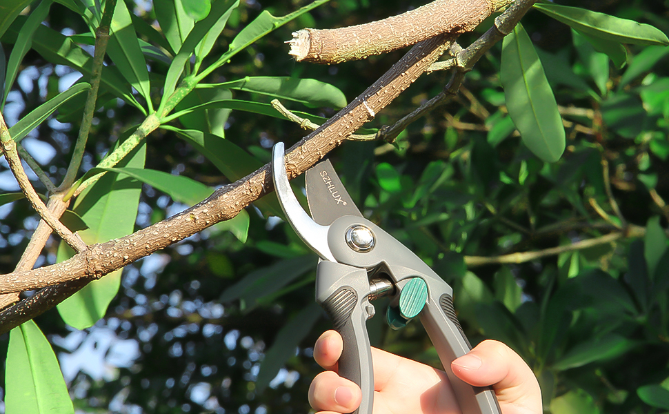 SZHLUX Pruning Shears, Premium SK5 Carbon Steel Blades Hand