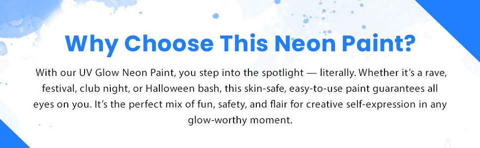 SPN-JGSP Bright Neon Festival Body Paint  Skin Safe UV Light Makeup Set