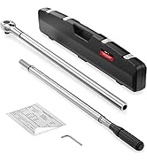 RIMKOLO 1-Inch Drive Click Torque Wrench, Dual-Scale Adjustable Torque Wrench Set with a Hex Key ...