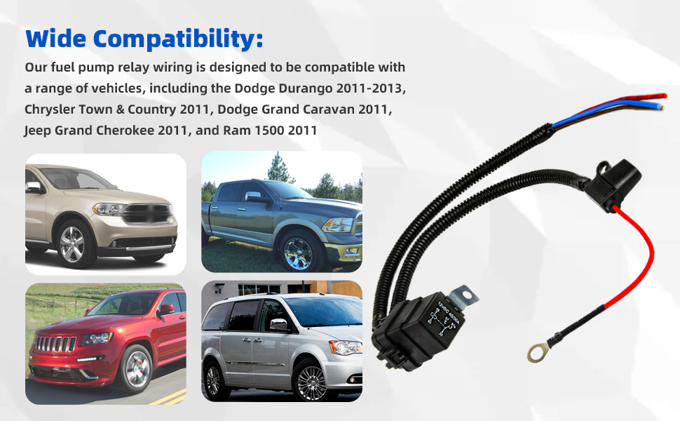 Fuel Pump Relay Wiring Kit Complete for Dodge, Chrysler and