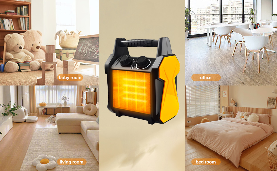 Karveden Space Heater, 1500W Electric Heater for Garage, Portable Space Heater with