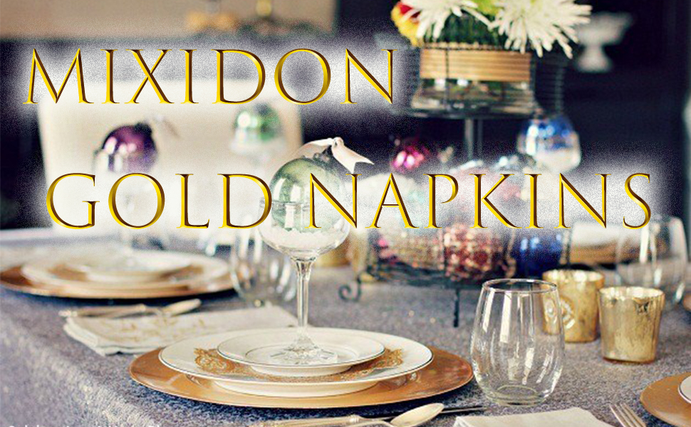 MIXIDON Gold Napkins Party Napkin Birthday Serviettes Pink Disposable Paper Wedding Anniversary