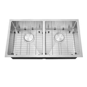 32 inch double bowls sink with grid 