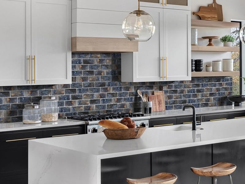 Blue Antique 3x6 Glass Tile for Kitchen Backsplash