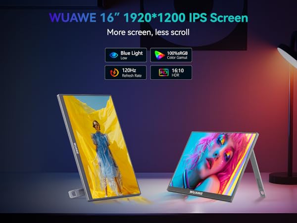 WUAWE 16インチ モバイルモニター FHD 120Hz HDR Amazon.com: WUAWE 16