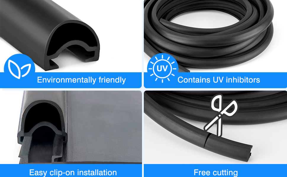 Maypott 35FT RV SlideOut Seal DShaped Black Weather