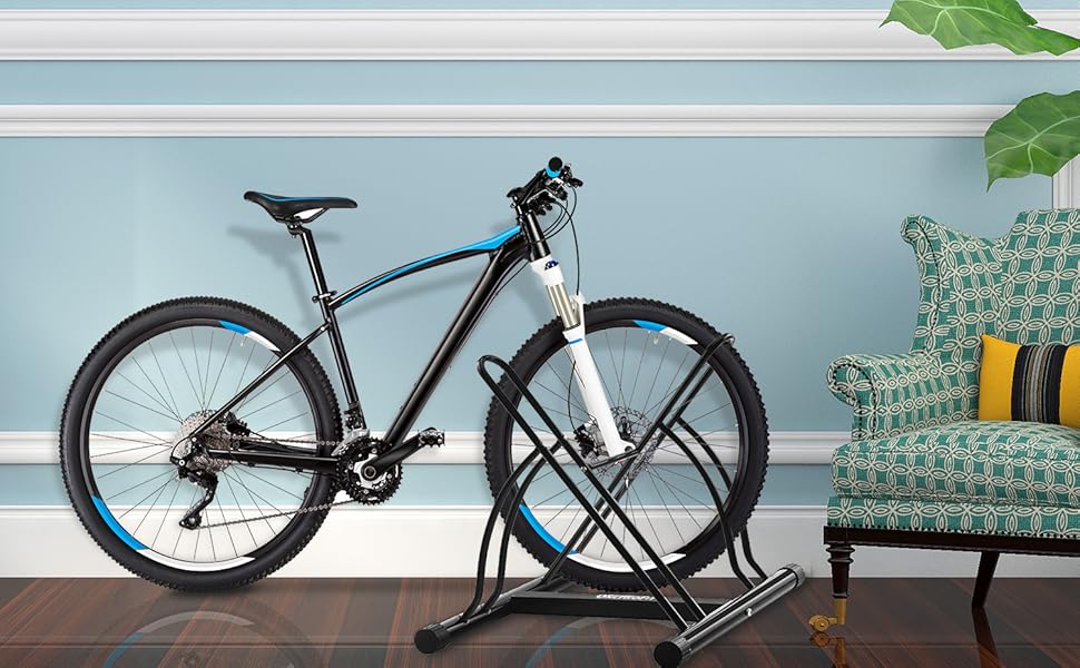 OT082 Bicycle Stand for 2 Bikes 2 Bike Floor Stand for Bikes Bicycle Bicycle Stand