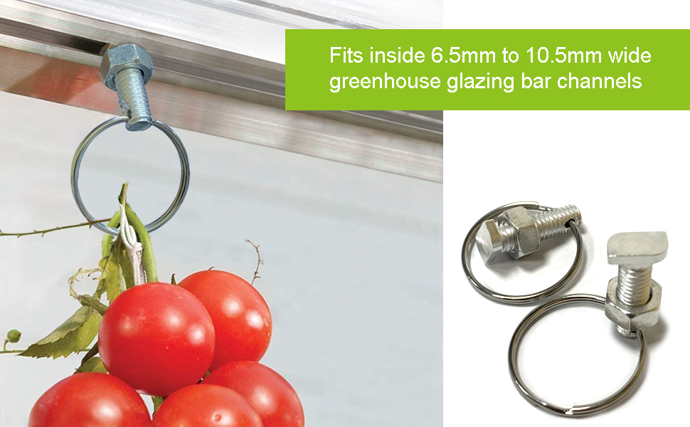 15Pack Greenhouse Bolts and Rings, Aluminium Cropped Head Greenhouse