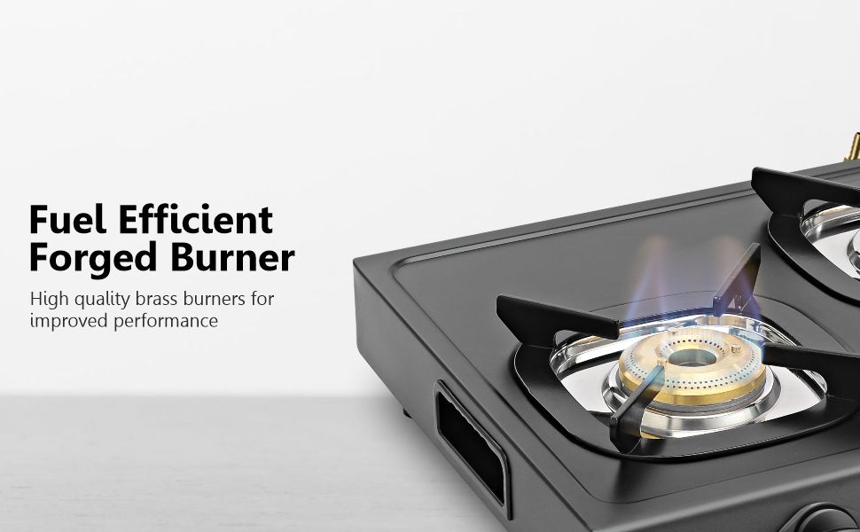 Sunblaze Seltos 4 Burner Gas Stove Black and Stainless steel Base