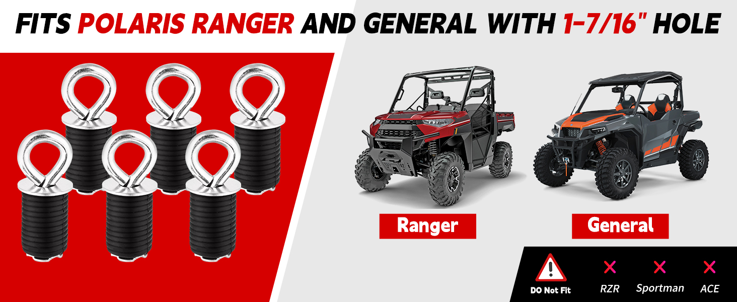 Amazon.com: Mmhpluos Ranger General Tie Down Anchor,Bed Lock and Ride - Polaris Ranger Lock And Ride Accessories
