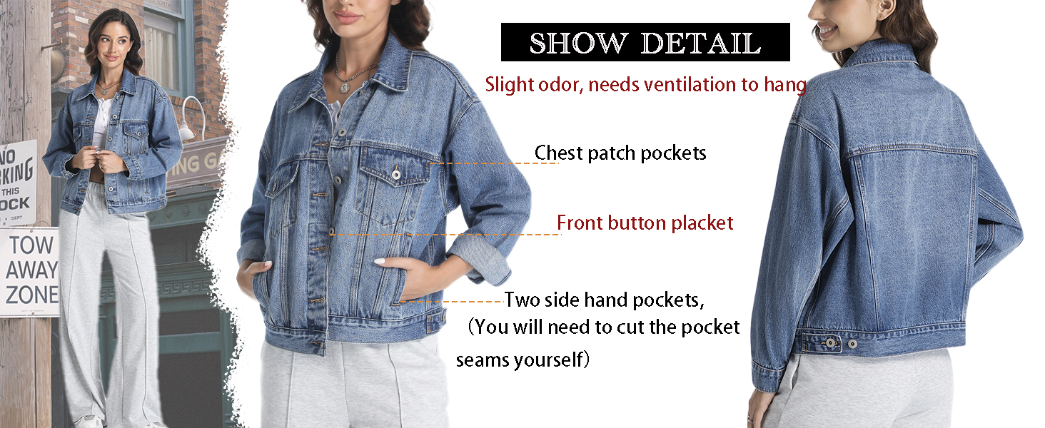 Blue jean jacket Detail