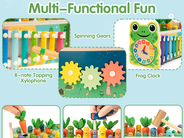 知育玩具 Maririn Amazon.com: Amtreen 6-IN-1 Wooden Montessori Toys for 1 Year