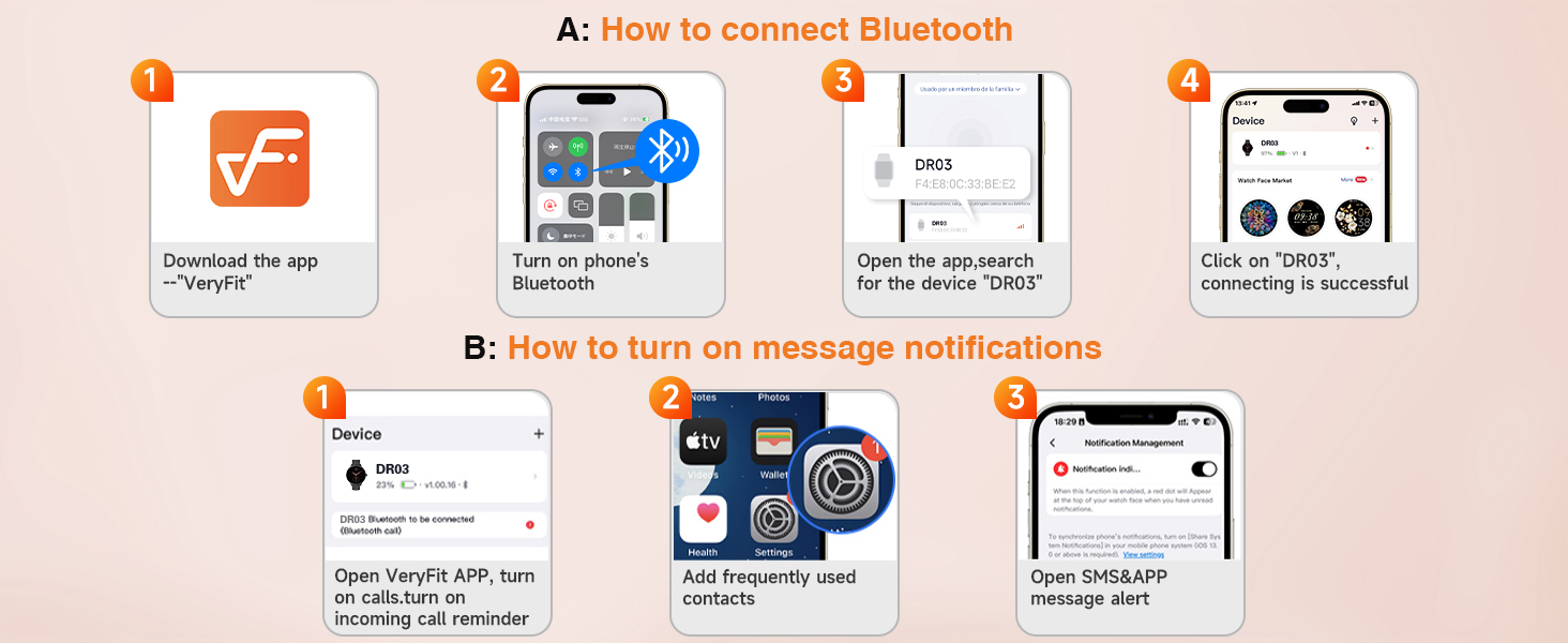 Smartwatch for android ios phones