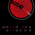 Karinear Ceramic Hob, 60cm Built-in 4 Zones Electric Cooktop With Dual Oval Zone 6600W, Hard Wired, No Plug Included 13 Touch control