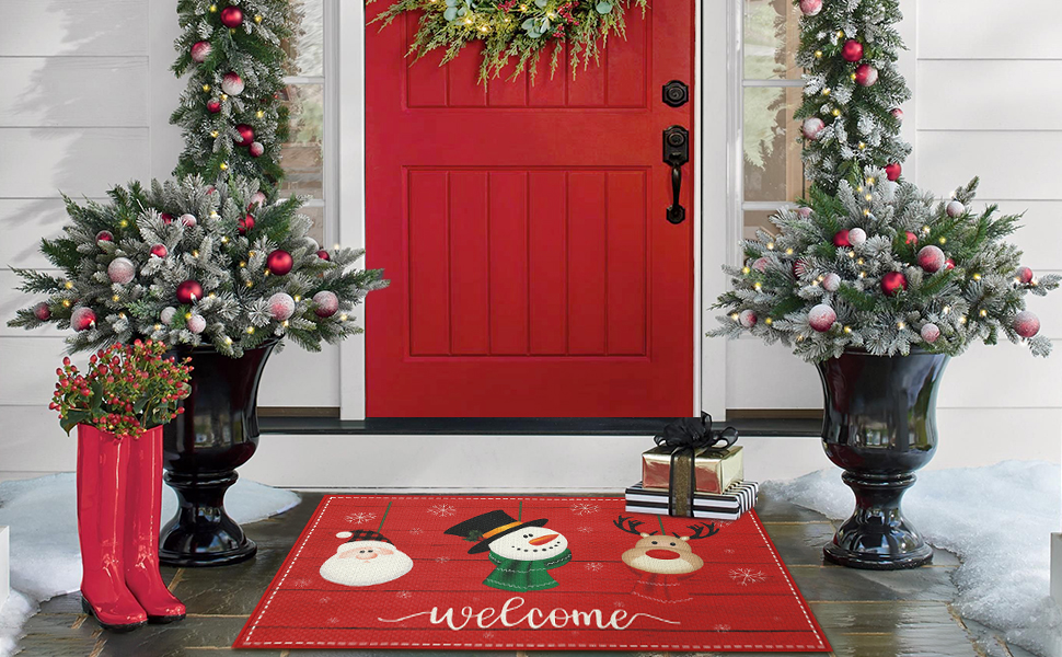 CAROMIO Christmas Doormats Front Door Mat Xmas Indoor