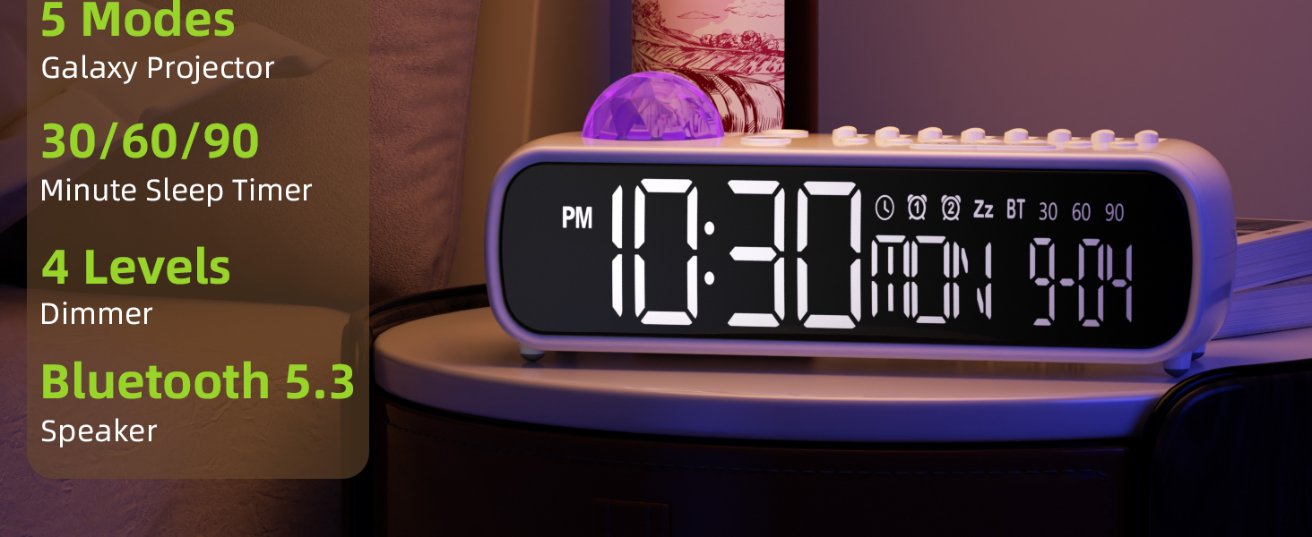 VOILEIPAGI White Noise Sound Machine with Nightlight & Alarm Clock