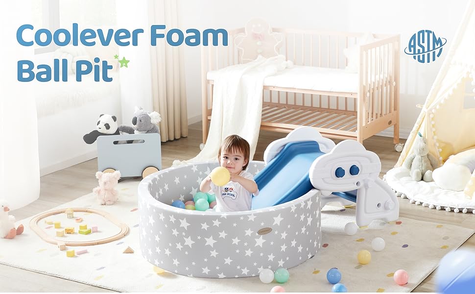 Coolever foam ball pit for toddlers 13, Soft Memory Foam