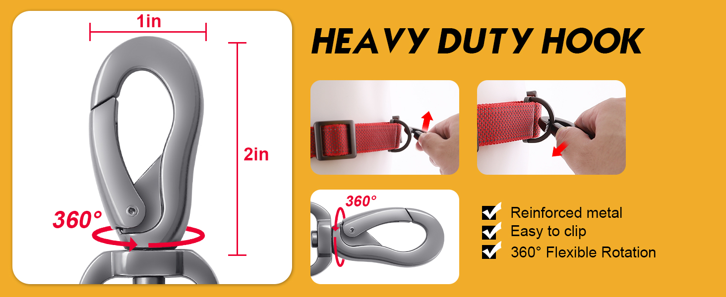 Shock Absorbing Bungee Dog Leash with 2 Padded Handle